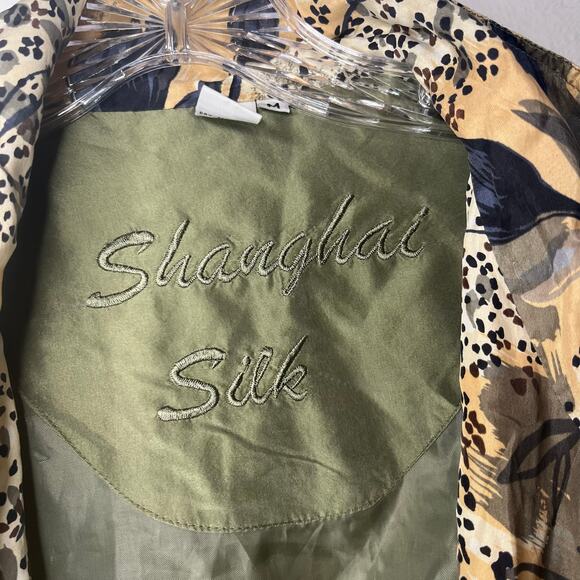 Shanghai Silk Vintage Floral Bomber Jacket 100% Silk Zip Front Lightweight Sz M - Picture 7 of 11